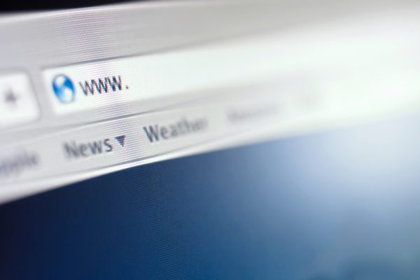 Unausgefüllte Adressleiste des Browsers