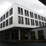Das Justizzentrum Koblenz mit dem Neubau